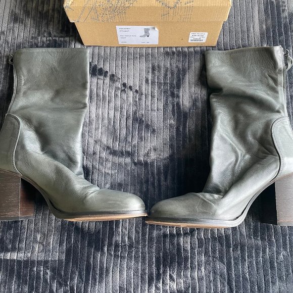 NEW Free People Elle Block Heel Boots: Pewter  Size 9 / 39 - Picture 2 of 6